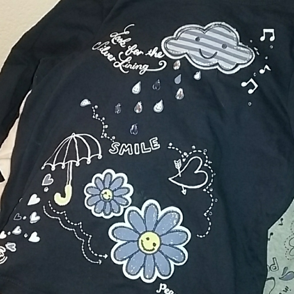 FUN Rainy Day Clothes! Sz 6-7 Rhinestone Raindrops